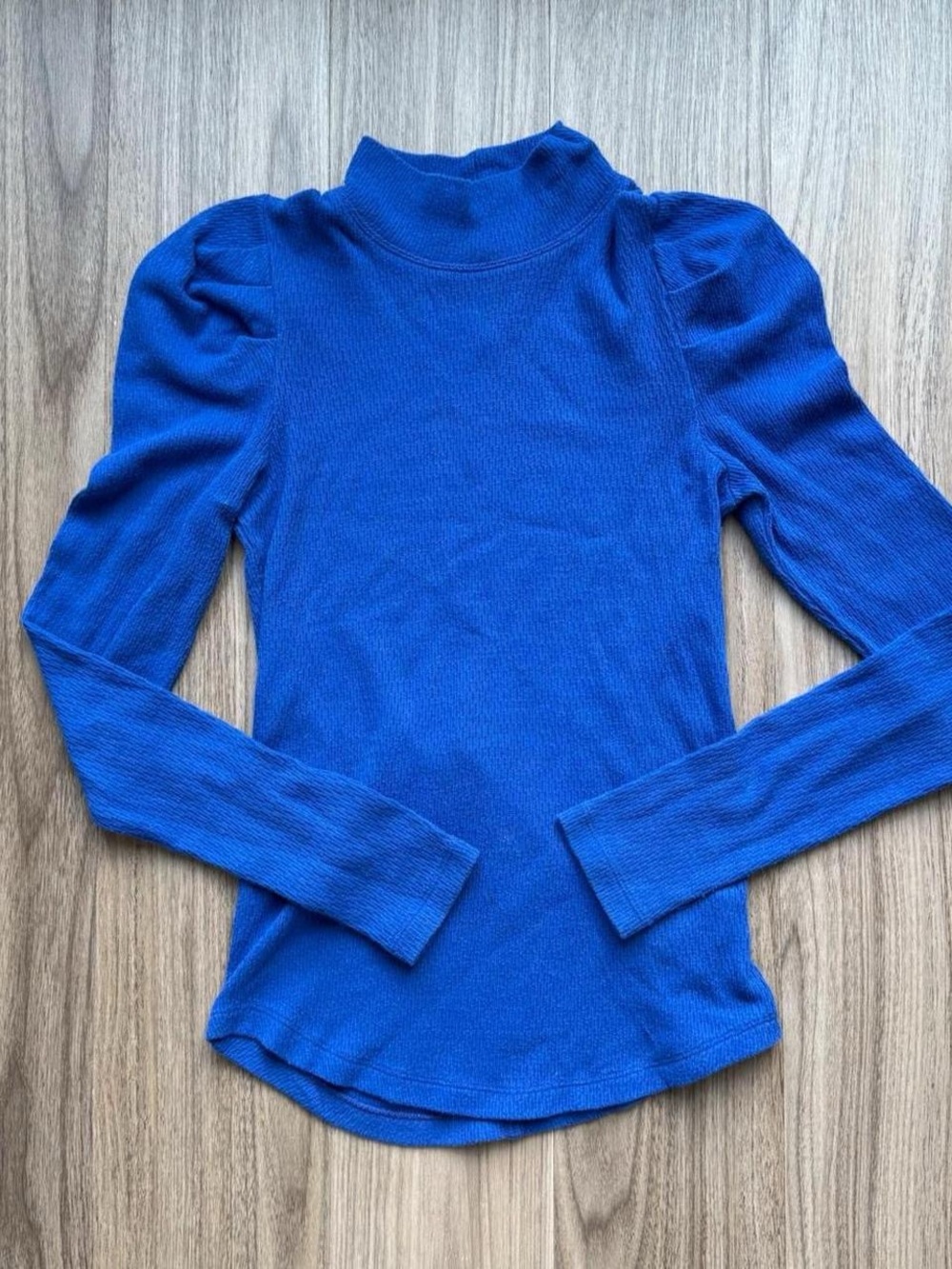 Free People Blue Puffy Sleeve Sweater